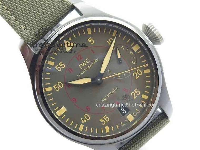 MIROTIME 0313 Big Pilot Real PR 48mm IW501902 Real Ceramic ZF 1:1 Best Edition On Green Nylon Strap A51111 V Durable 7249